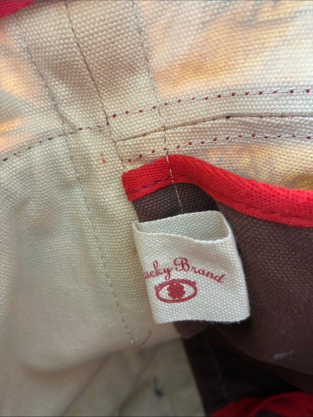 Vintage Lucky Brand heavy canvas bucket tote - Picture 2 of 6